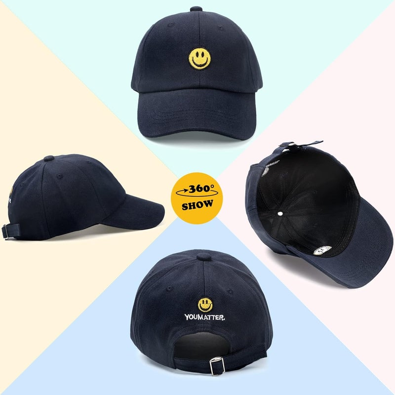 SONMONY Store Smile Face Toddler Baseball Cap Boy Baseball Hats Kids Washed Funny Hats Adjustable Cute Caps for 3-12 Years… - Image 3